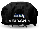 Seattle Grill Cover with Seahawks Logo on Black Vinyl - Deluxe