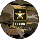 Army Strong Spare Tire Cover on Black Vinyl
