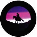 Lonesome Cowboy Tire Cover on Black Vinyl
