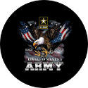 Army Tire Cover on Black Vinyl