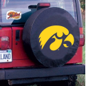 University of Iowa Tire Cover w/ Hawkeyes Logo on Black Vinyl