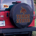 Texas State University Tire Cover w/ Bobcats Logo Black Vinyl