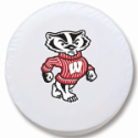 University of Wisconsin Tire Cover w/ Badgers Logo White Vinyl