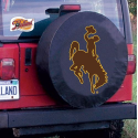 University of Wyoming Tire Cover w/ Cowboys Logo Black Vinyl