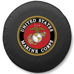 United States Marines Tire Cover on Black Vinyl